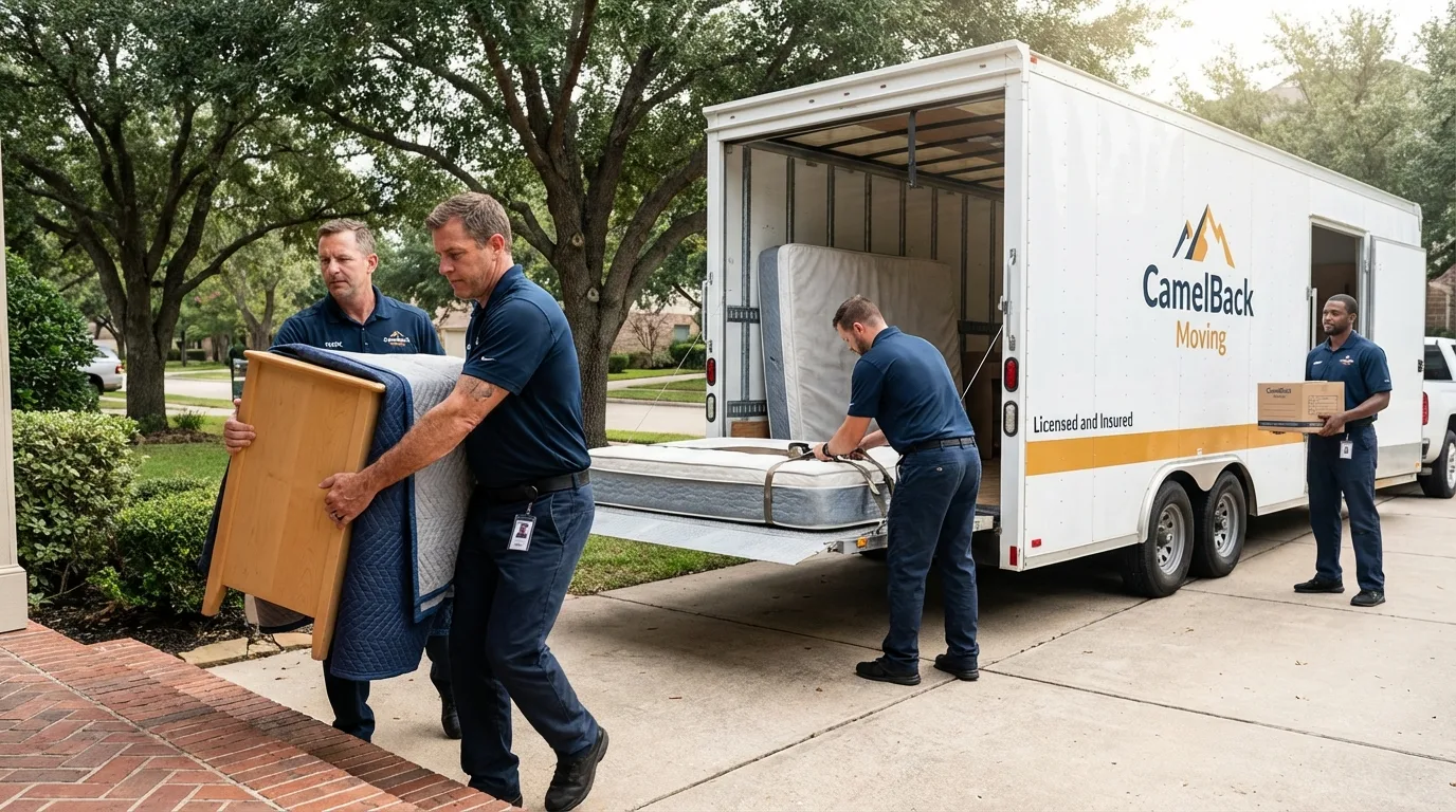 Crew loading residential truck for cross-state move from Lewiston, UT